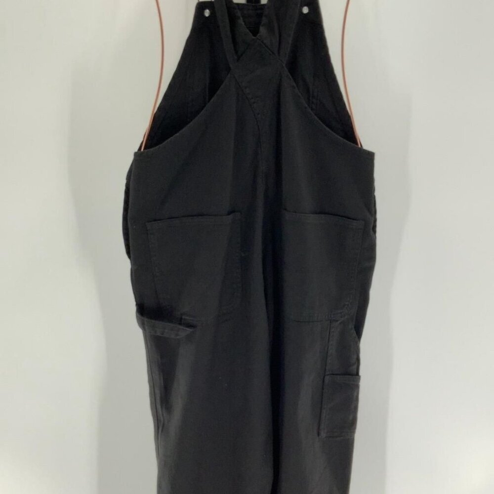 Madewell Straight Leg Cotton Stretch Overalls Black NWT #5 - Picture 3 of 10